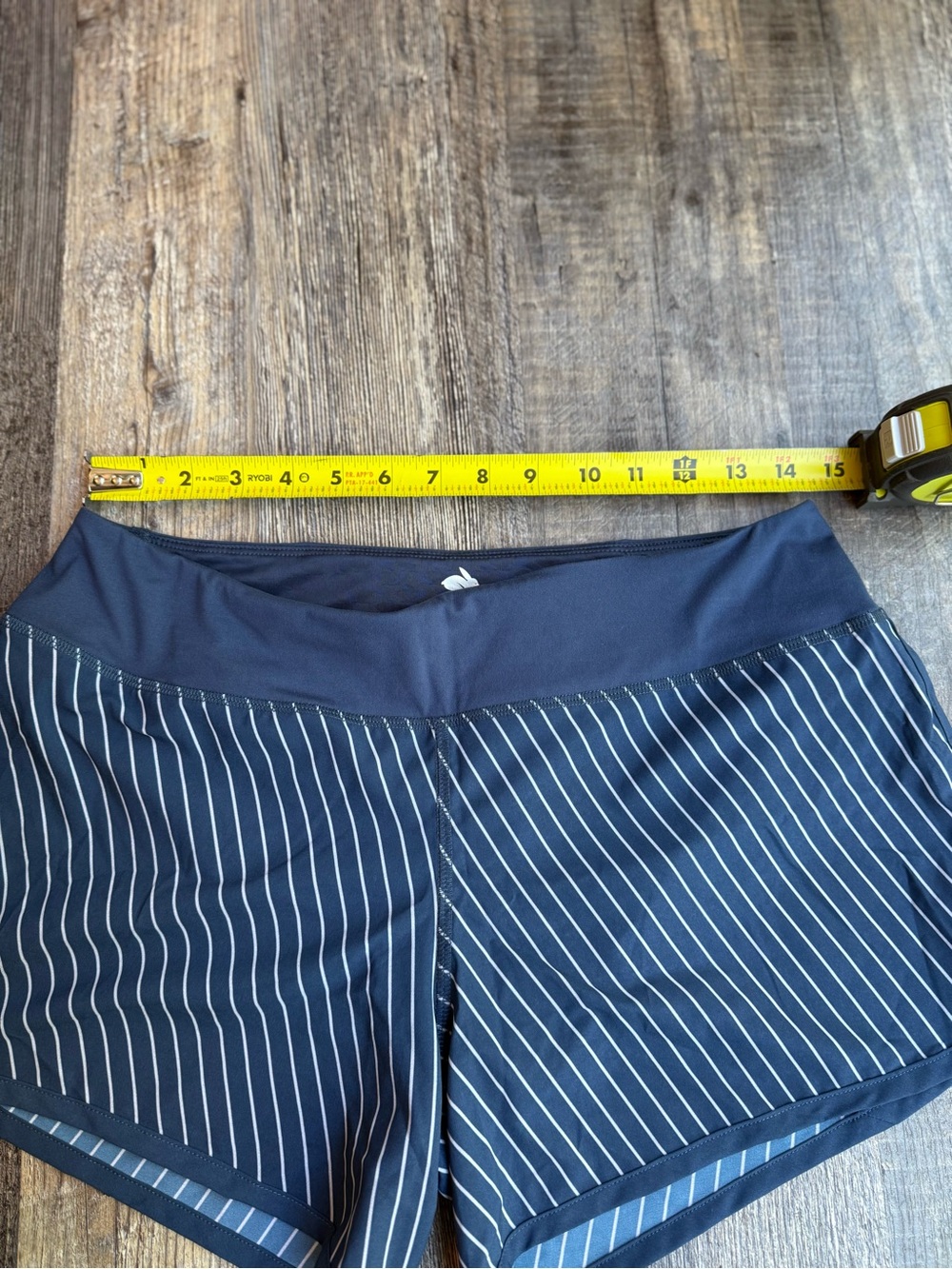 Rabbit Women’s Running Shorts Navy Blue Striped Large L - Picture 4 of 7